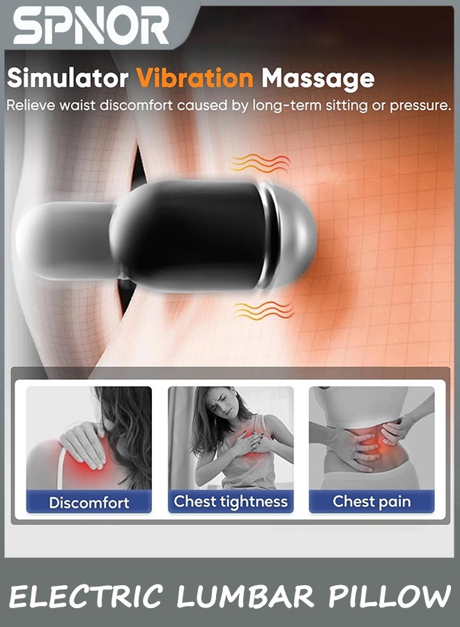 Spnor 3 in 1 Electric Lumbar Support Pillow with Adjustable Height for Bed and Chair,Back Massager with Heat,Memory Foam Back Support Pillow for Lower Back Pain Relief,Waist Wedge Bolster (Grey) - Image 2